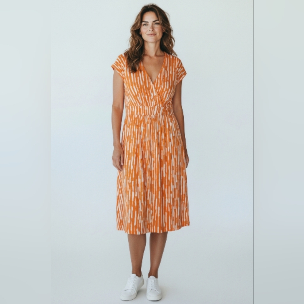 Boden Dress Women Size 6P Orange White